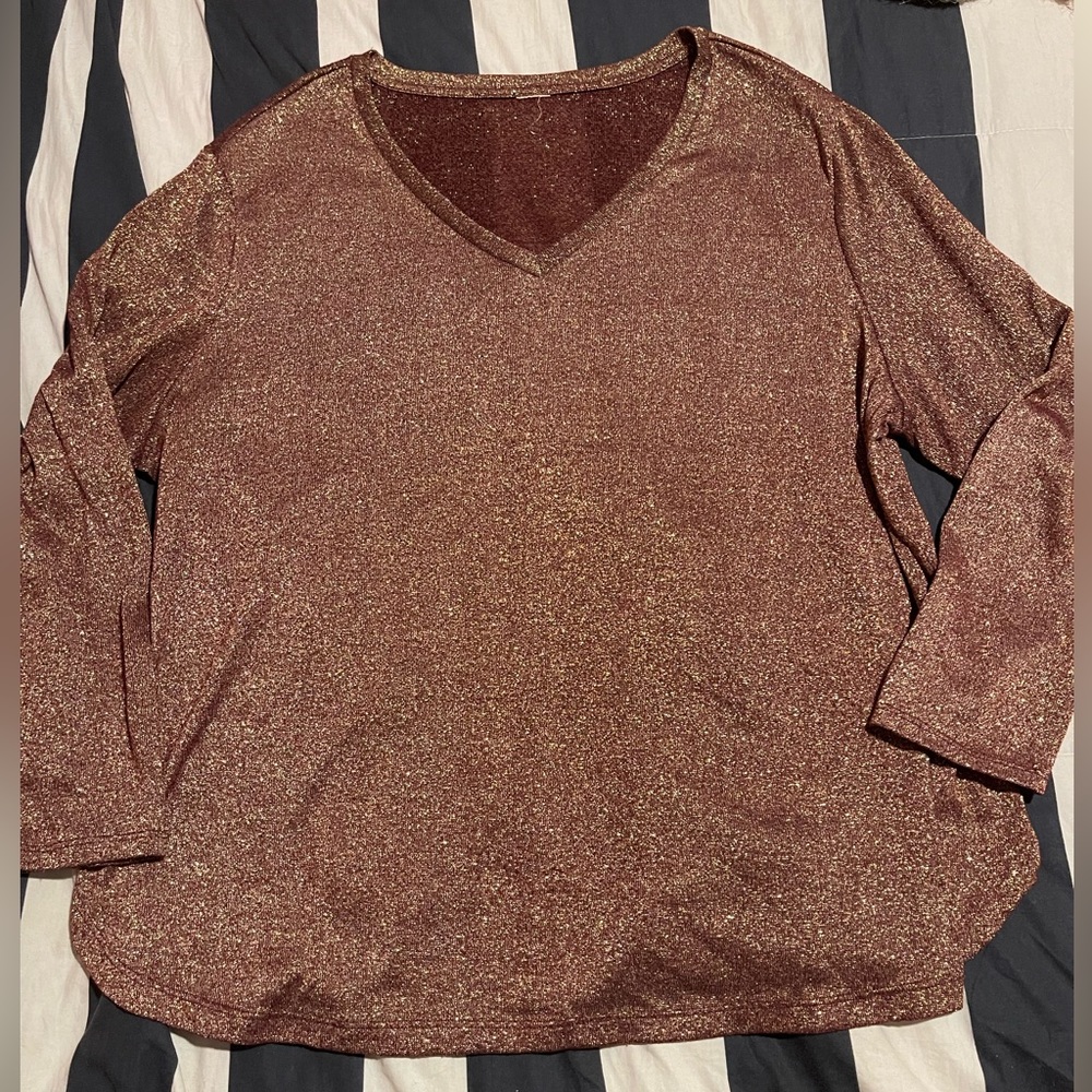 Shimmer long sleeve top